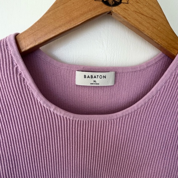 Babaton Sculpt lilac cropped ribbed tank - Picture 4 of 4